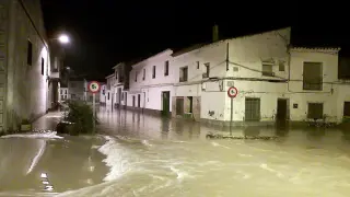 Inundación en Pradilla de Ebro en 2003.