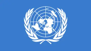 Bandera de la Organización de las Naciones Unidas.