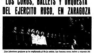 El coro ruso ya cantó 'Aragón la más famosa' en 1984, en Zaragoza