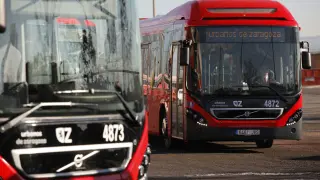 Una remesa anterior de autobuses híbridos para Zaragoza.