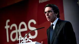 José María Aznar en el acto de clausura de "Ideas para la sociedad española", en la Fundación FAES