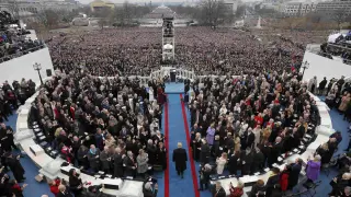 Donald Trump llega a la ceremonia de investidura en el Capitolio de Washington para jurar su cargo como 45º presidente de los Estados Unidos de América.