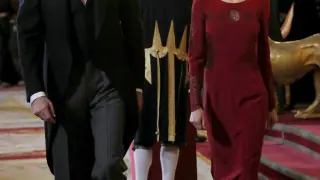 Los Reyes durante la tradicional recepción al cuerpo de diplomáticos.