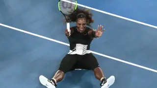 Serena Williams tras ganar a su hermana en el Abierto de Australia