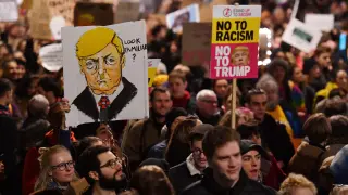 Imagen de archivo de una manifestación antiTrump.