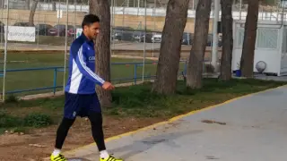 Marcelo Silva, en la mañana de este jueves al inicio del entrenamiento en la Ciudad Deportiva.
