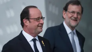 Hollande y Rajoy este lunes.