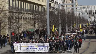 Manifestación de apoyo a los refugiados en Zaragoza