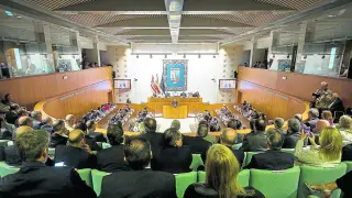 Vista del hemiciclo de las Cortes desde la tribuna de invitados durante el último debate sobre el estado de la Comunidad.