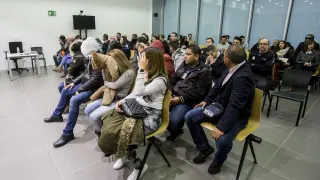 Los acusados llenaron casi toda la sala de la Audiencia de Zaragoza donde los juzgaron.