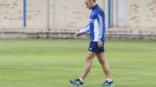 Xumetra, en un entrenamiento del Real Zaragoza.