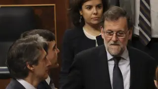 El presidente del Gobierno, Mariano Rajoy, este jueves en el Congreso de los Diputados.