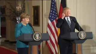 Trump y Angela Merkel en la reunión de este fin de semana. l