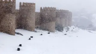 Nieve en Ávila.