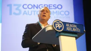 El secretario general del PP en Aragón, Octavio López, este sábado.