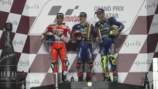 Maverick Viñales. Valentino Rossi y Dovizioso