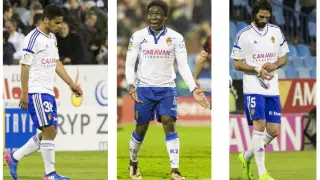 Raí Nascimento, Dongou y Samaras, los tres delanteros que optan a sustituir al sancionado Ángel ante el Valladolid.