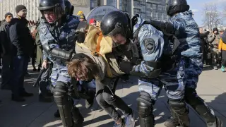 Este domingo se llevaron a cabo cientos de detenciones en Moscú.
