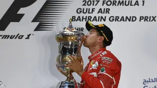 Sebastian Vettel, celebrando una victoria