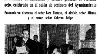 La Universidad de Zaragoza recibió hace 50 años la medalla de oro de la ciudad en un acto solemne en el Ayuntamiento.