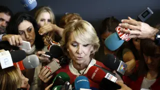 La expresidenta de la Comunidad de Madrid, Esperanza Aguirre: "Es un día verdaderamente triste".