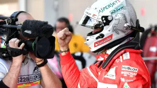 Vettel tras conseguir la 'pole' del Gran Premio de Rusia.