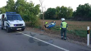 Accidente en el kilómetro 5,5 de la A-132, cerca de la localidad oscense de Alerre.