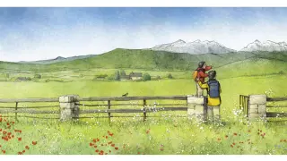 Una de las ilustraciones de 'El niño que quería ser viento para llegar a la montaña más alta'.