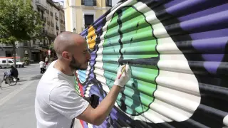El pintor grafitero Sergio Landa.