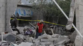 Explosión registrada en un almacén de pirotecnia en el estado de Puebla, en el centro de México.