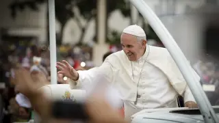 El Papa, este viernes en el santuario de Fátima.