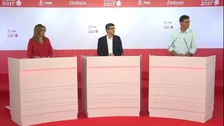 Debate entre los tres candidatos socialistas.