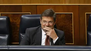 El ministro Rafael Catalá durante la sesión en el Congreso