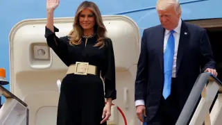 Melania y Donald Trump, a su llegada a Riad