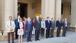 Minuto de silencio en la Delegación del Gobierno en Aragón.