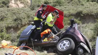 Uno de los accidentes a los que acudieron los bomberos.