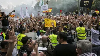 Protesta en el centro de Madrid.