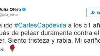 Julia Otero lamenta el fallecimiento de Capdevila.