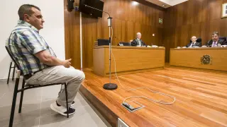 El exalcalde de Trasmoz Javier Moliner, en la sala de vistas de la Audiencia Provincial.