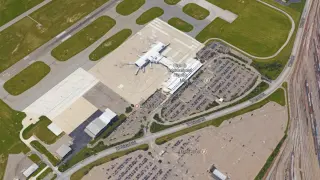 Vista del aeropuerto Bishop International de Flint, en Michigan.
