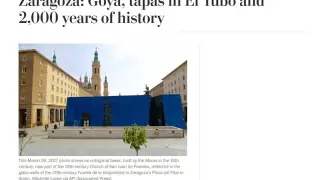 El diario estadounidense ha publicado un reportaje sobre Zaragoza.