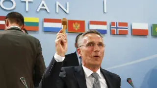 El secretario general de la OTAN, Jens Stoltenberg, este jueves en Bruselas.
