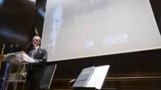 Bernd Rother, vicepresidente de la Fundación Willy Brandt, en su intervención en Zaragoza.