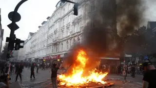 Disturbios en las calles de Hamburgo.