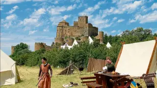 Campamento medieval montado este fin de semana en el castillo de Loarre.