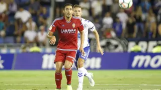 Borja Iglesias durante el partido contra el Tenerife