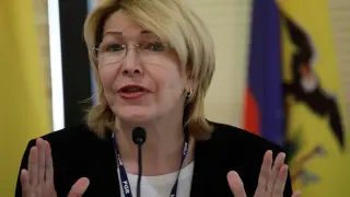 La exfiscal Luisa Ortega durante la rueda de prensa de Ministerios Públicos de Mercosur