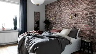 Dormitorio de estilo industrial.
