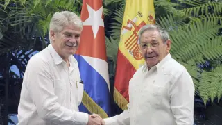 Raúl Castro con Dastis este miércoles.