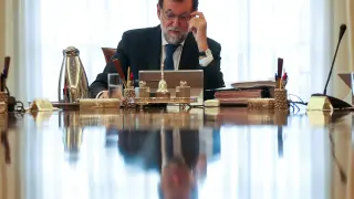Rajoy en el Consejo de Ministros.